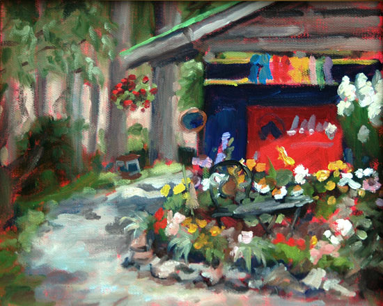 Oil Painting of the Blowing Rock Horse Show Ravenwood Barn